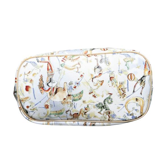 Piero Guidi Magic Circus Cherie Embossed Print Womens Large Tote Bag w/ Charm - Picture 5 of 8